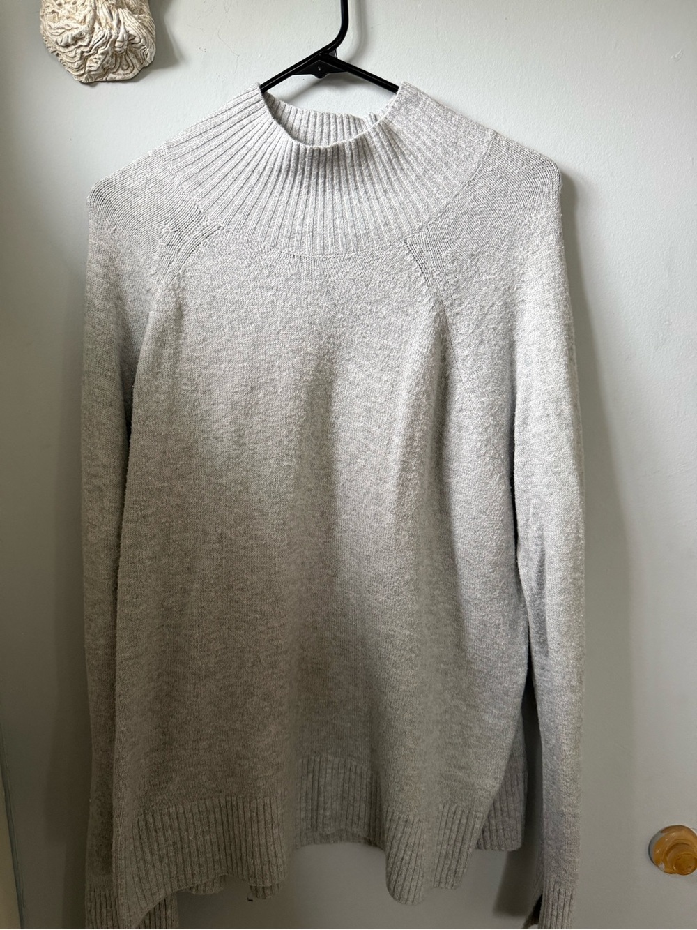 Banana Republic Light Gray Ribbed Mock Neck Sweater